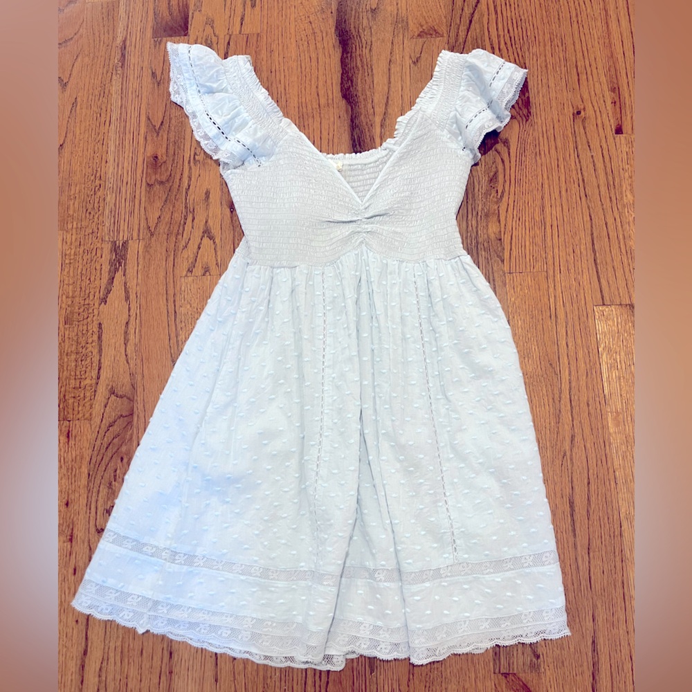 Love shack Fancy NWT - athatlia dress riviera in light blue - size small